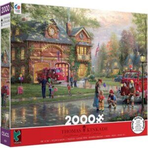 Thomas Kinkade "Hometown Firehouse" 2000 Pieces Jigsaw Puzzle Ceaco NWT
